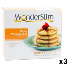 WonderSlim 원더슬림 하이 프로틴 저지방 팬케이크 믹스 7개입 3박스