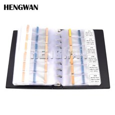 금속 필름 저항기 모듬 키트 샘플 북 122 130 140 158 값 1R-10M Ohm 1/4W 0.25W 1% 저항 팩, [01] 122Values-10PCS-BOOK, 04 122Values-10PCS-BOOK