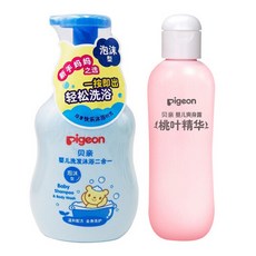 베이지 베이비 (Pigeon) 베이비 세욕 2과 함께 샴푸 2합용 거품형 목욕 베이비 파우더 복숭아 워싱크림 복숭아 자외선 샴푸 2합 1거품 500ML +복숭아잎 노출 200ML(7884), 1개, 0ml