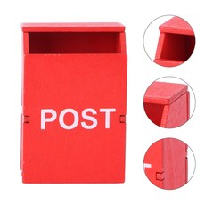 1pc 사서함 장난감 가구 모델 미니어처 장식 편지 상자 모델 가구 장식 사서함 장식 게시물 상자 장식 장식 선물, 빨간색