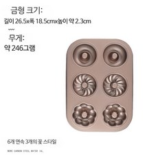 치요다틀 마들렌틀 일본 베이킹 몰드, A-27 3가지 모양 6구, 1개