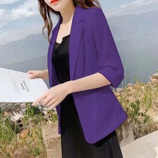 FANSYLI 여성 봄 여름 면 린넨 작은 정장 코트 패션 빅사이즈 캐주얼 정장 상의 얇은 직업 정장 W4A20