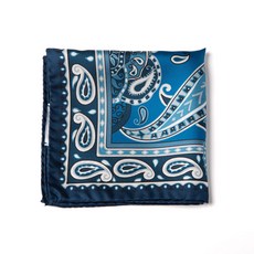 에리코포르미콜라 에리코 포르미콜라 풀 페이즐리 패턴 로얄 네이비 프린티드 실크 포켓스퀘어 EF3HZ603 208269 