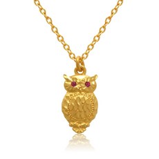 부엉이순금목걸이