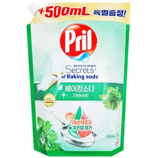 프릴 시크릿 오브 베이킹소다 주방세제 그린허브 향, 1.5L, 4개