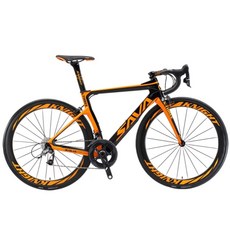 SAVA 탄소 섬유 도로 팬텀 3.0 림 55MM 도로 22 속도 경주 용 전체 자전거, 44cm, 블랙 오렌지