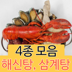 바로 끓여먹는 해물 해신탕 전복 삼계탕 몸보신 밀키트 4종 초복 중복 말복 음식 재료 닭 전복 문어 새우 랍스터 약재 해물 해천탕 간편조리 세트, 3) 해물 해신탕 (3-4인분)