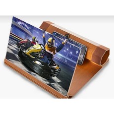 휴대용 스마트폰 핸드폰 휴대폰 화면 확대스크린 3D 확대경 확대기 12인치 돋보기 거치대, 블랙