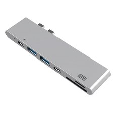 쏘 코리아 USB C 타입 멀티 허브 HDMI 젠더 이더넷 카드리더기 맥북 아이패드프로 삼성 LG, DH2 (실버)