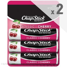 챕스틱 클래식 체리 스틱 립밤 3입 x2팩 Classic Flavored Lip Balm Cherry, 1p, 상품상세참조
