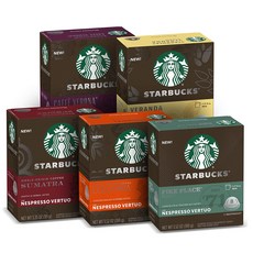 네스프레소 버츄오 스타벅스 캡슐 커피 버라이어티 팩 5박스 (총 40캡슐) Starbucks Capsules for Nespresso Vertuo, 5개, 1t