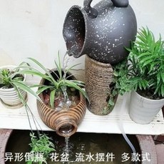 나무 베란다 목재 중대호 병따개 옹기동자 이형화분 항아리 검은색 흰색 이형경관 깨뜨려, 27 검푸른색