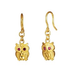 순금루비부엉이귀걸이