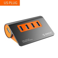 노트북 컴퓨터 멀티 C타입 USB허브 3.0 겸용 태블릿 액세서리 ORICO 4 포트 USB 3.1 Gen2 허브10Gbps 알루미늄 허브12V 전원 어댑터 포함OTG 분 호환상품, China_US PLUG, 한개옵션2