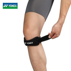 yonex 요넥스 슬개골 벨트 무릎 패드 배드민턴 테니스 스포츠 보호 조절 가능한 압축, 블랙 MPS-05CR, 한 사이즈, 1개