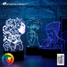 Hisoka Image 3D Vision Night Lamp Hunter x 일본 만화 테마 LED Noviety Light Xmas 선물 for Animie Fans Bedroom Decor, 01 A, 01 7 Color No Remote
