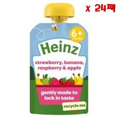 Heinz 하인즈 후르츠 파우치 스트로베리 라즈베리 바나나 100g 24팩, 24개