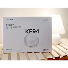 뉴엠코리아 KF94 국내산 더유쾌한 4중 식약처/FDA/CE 골프용 큰사이즈, 화이트, 1개