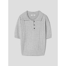 브랜드정품 에잇세컨즈 8SECONDS 케이블 칼라 반소매 풀오버 그레이 (354951MQ23) 354951MQ23 165658