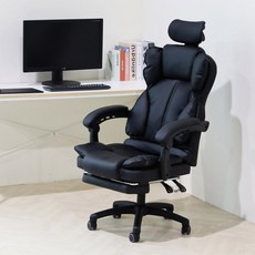 일루일루 미니 타이탄 헤드형 게이밍 학생 컴퓨터 사무용 발받침 의자 3color, 블랙