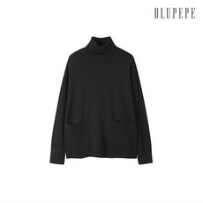 [블루페페] 앞포켓 루즈핏 니트탑 P211KSK901_BK