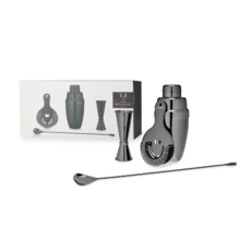 Viski Barware Tool Set | Includes Double Jigger Shaker Hawthorne Strainer Weighted Barspoon 4 pi, 1