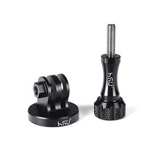 HSU 알루미늄 삼각대 마운트 어댑터 세트 손나사있는 GoPro Hero8 / Max / 7 / 6 / 5 대응 1/4 나사 구멍이있는 카메라에 대응 (블랙) 블, 상세참조인용