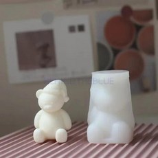 3D 귀여운 산타 모자 곰 실리콘 비누 금형 DIY 동물 크리스마스 케이크 퐁당 금형 공예 사탕 장식 수지 비누 금형, 곰팡이, 하나, 1개