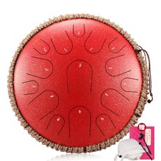 점품 15음 13음색 초보자 정품 스톤 텅 드럼 Handpan, [탄소강15음] 주사홍