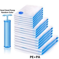 펌프 이불 진공 용품 옷 포장 보내기 LBSISI 핸드 침대 보관 두꺼운 생활 가방 압축 여행, Send Hand Pump, 5pcs 60x80cm, 5개, 1개입