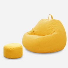 jingheng 빈백 쇼파 1인용 소파입니다 게으름뱅이 소파, 옐로우 110*130cm