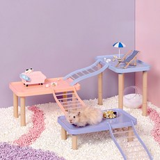 타핏 햄스터아크릴데크 컬러 햄스터데크 25cm, 핑크, 1개