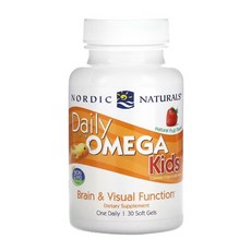 Nordic Naturals Daily Omega Kids 천연 과일 맛 소프트젤 30정 1EA 30EA, 1개
