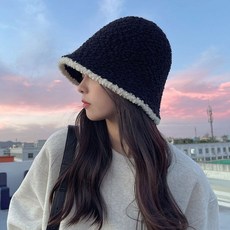 휴랩스 니트 양털 뽀글이 여성버킷햇 여성벙거지 겨울모자 따뜻 보온
