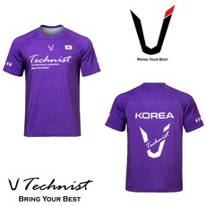 테크니스트 남여공용 배드민턴 코리아 티셔츠 퍼플 21TT-8615