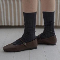 도넛바이닐샵 loose middle socks - charcoal