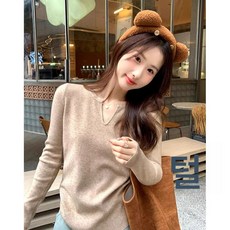 [BINIWU]보풀이 피지 않는 브이넥 니트 도톰 톱 루즈핏