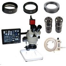 [해외] 연속 3.5X90X TRINOCULAR 스테레오 줌 현미경 0.5X 2.0X 보조 물 렌즈 13MP VGA HDMI 카메라 8 &QUOT;LCD 모니터, 상세내용표시