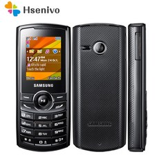 Samsung E2232 Refurbished-Original Samsung E2232 휴대 전화 1.77 0.3MP FM 라디오 Bluetooth 1000mAh 듀얼 SIM 카드, 배터리 1 개 충전기 1 개, 검정, 중국