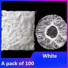 일회용 샤워 캡 모자 클리어 스파 헤어 살롱 호텔 목욕 탄성 욕실 제품, 2. White, 1개