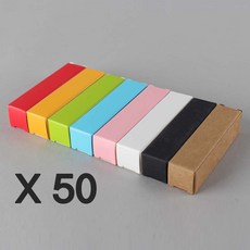 포포라운지 립스틱 립밤 선물 포장 미니 박스 50개 세트, 2x2x7.1cm, 블랙