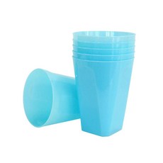 7oz 개인 위생 플라스틱 컵 잔 6개입 학교 사무실 플라스틱컵, 스카이, 6개