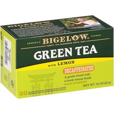 Bieow 디카페인 레몬 녹차 티백 ( ) 티백, 20 Count (Pack of 6), Green Tea with Lemon Decaf, 6개