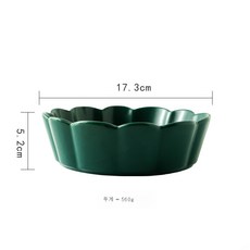 티판 샐러드볼 도자기 면기 베이킹 꽃잎볼 가정용 북유럽 식기 과자 디저트 그물망 레드볼 접시, 꽃잎 그릇 중간 녹색, 1개