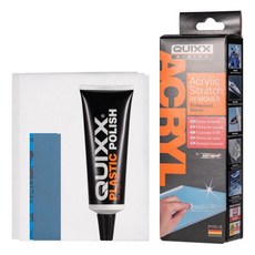 QUIXX 컴파운드 아크릴 스크레치 리무버 헤드라이트 플라스틱 범퍼 복원, 50g(오리지널 물티슈 4개 포함)