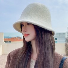 살림앤 여성용 겨울모자 무봉제 버킷햇 벙거지 방한모자