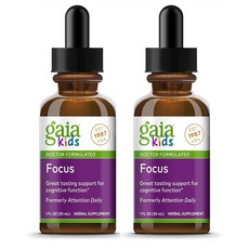 Gaia Herbs GaiaKids Focus Attention Daily Herbal Drops 가이아 허브스 가이아키즈 포커스 1oz(30ml) 2팩, 1개, 1