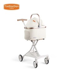  반려견 반려묘 개모차 애견 유모차 소형견 펫 분리형 접이식 강아지 원터치 폴딩, 패션편S크림라이스 