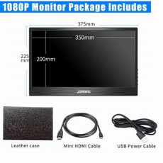 LCD 모니터 휴대용 노트북 보조 스위치 게임 PC 15.6 인치 HDMI USB 유형, 중국, 15.6 1080P 케이스 포함