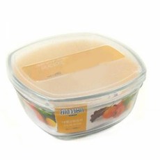 투명한 사각 화채볼 480ml 글라스밀폐용기 글라스락